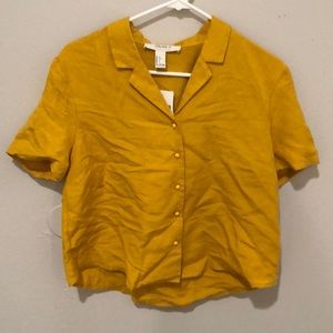 Forever 21 Yellow Button Up Blouse (From Japan)